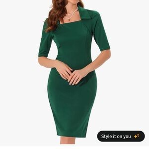 Allegra K Emerald Green Midi Dress, NWT, Size S